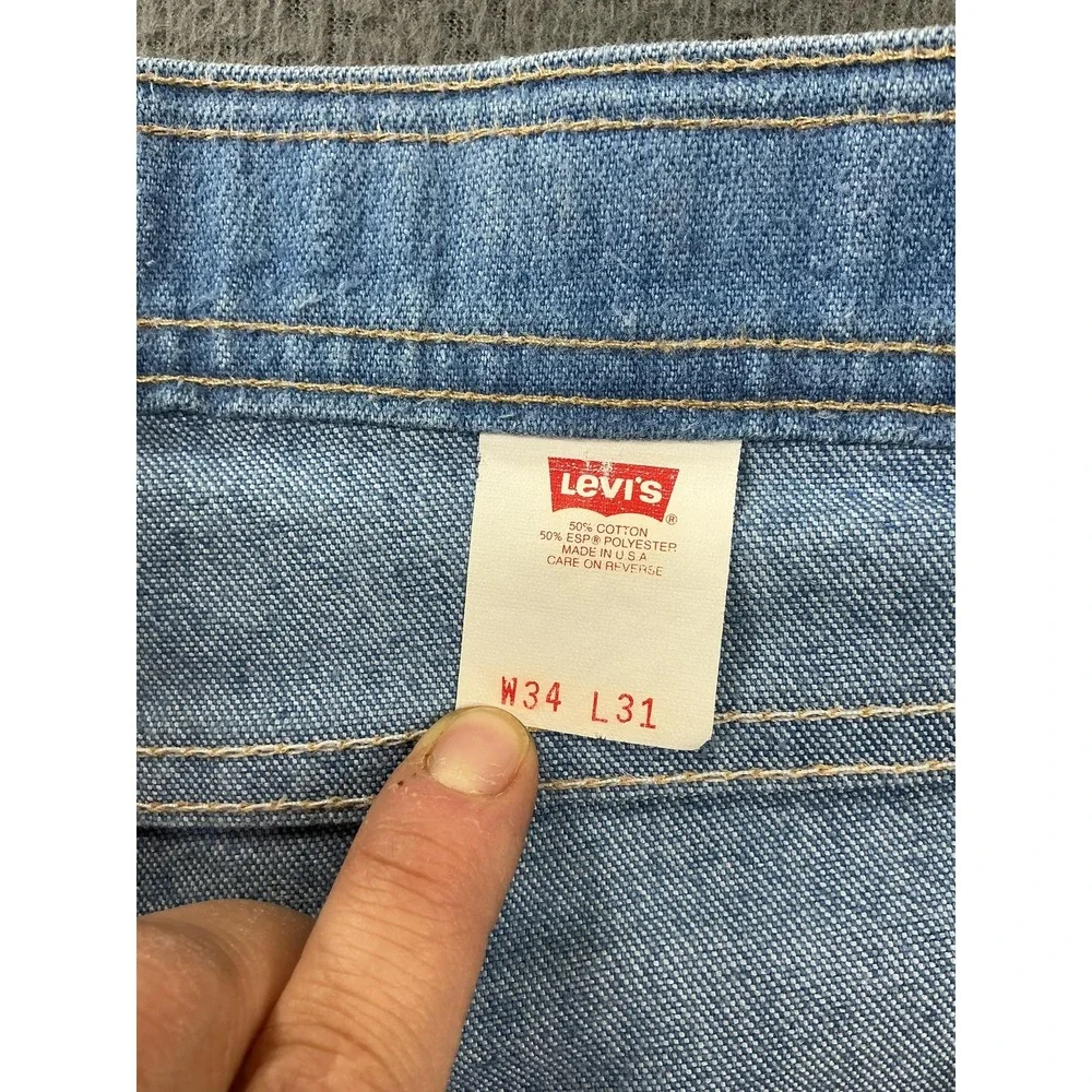 Vintage Levi's Action Jeans Mens 34x31 Light Wash Blue Bootcut Relaxed USA